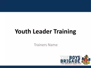 Youth Leader Training