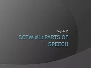 SotW #1: Parts of speech