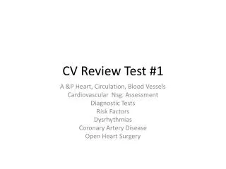 CV Review Test #1