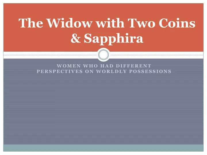 the widow with two coins sapphira