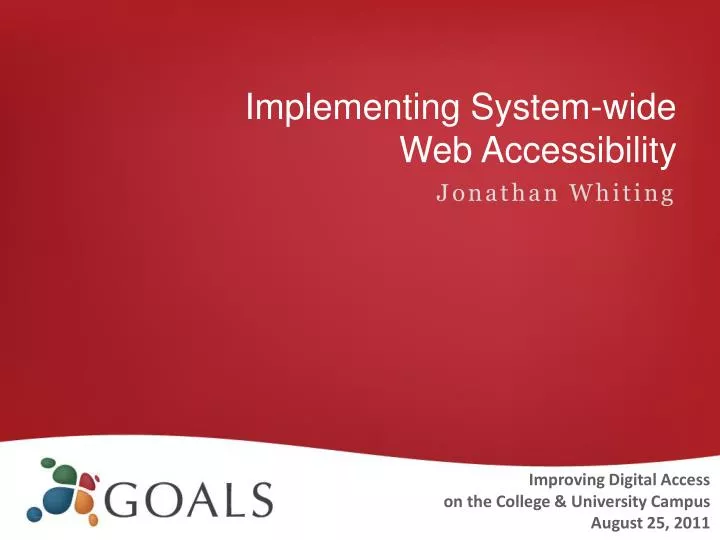 implementing system wide web accessibility