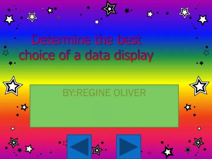 determine the best choice of a data display