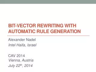 Bit-Vector Rewriting with Automatic Rule Generation