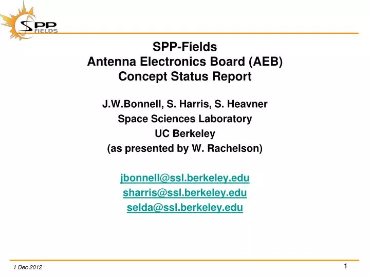 spp fields antenna electronics board aeb concept status report