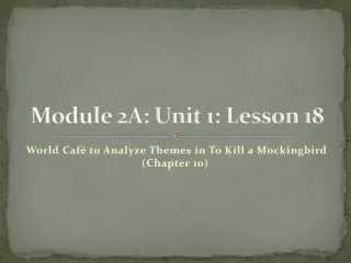 Module 2A: Unit 1: Lesson 18