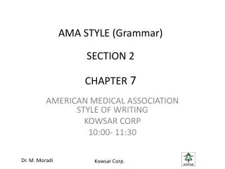AMA STYLE (Grammar) SECTION 2 CHAPTER 7