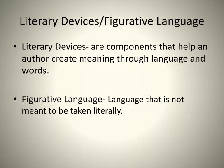 literary devices figurative language