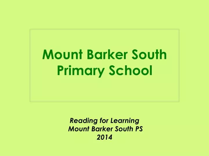 mount barker south primary school