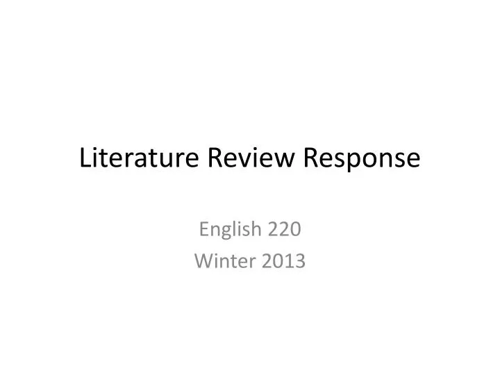 literature review response