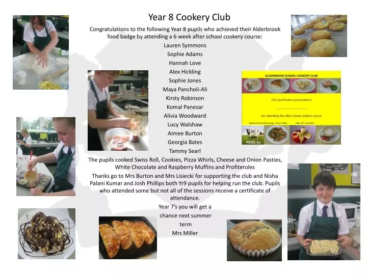 year 8 cookery club