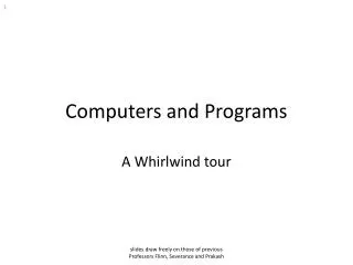 Computers and Programs