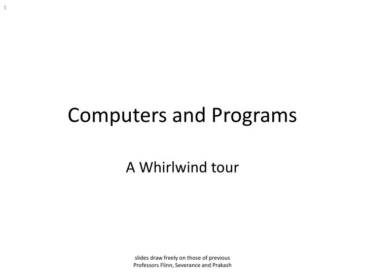 computers and programs
