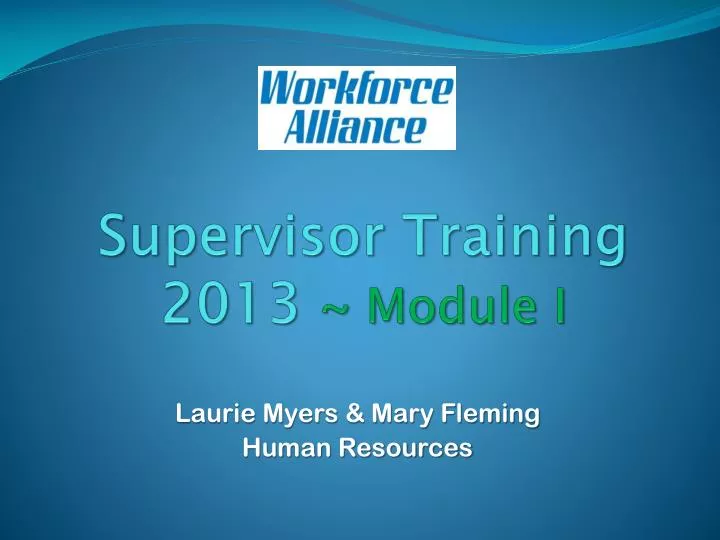 supervisor training 2013 module i