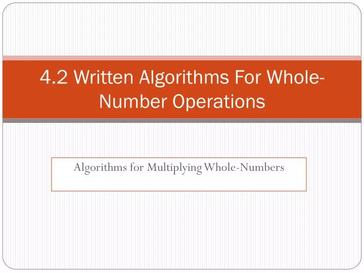 4 2 written algorithms for whole number operations