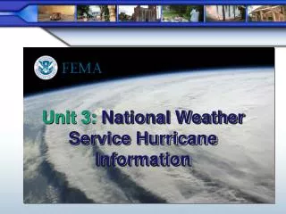Unit 3: National Weather Service Hurricane Information