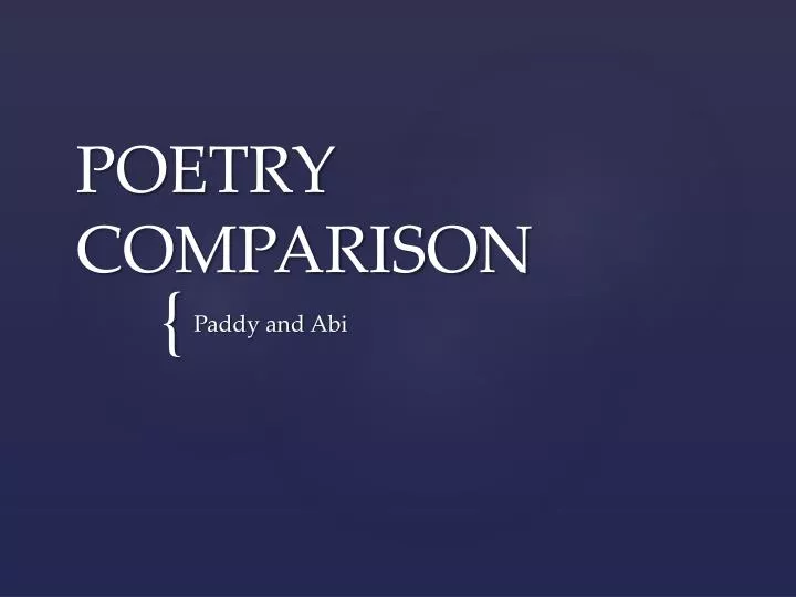 poetry comparison