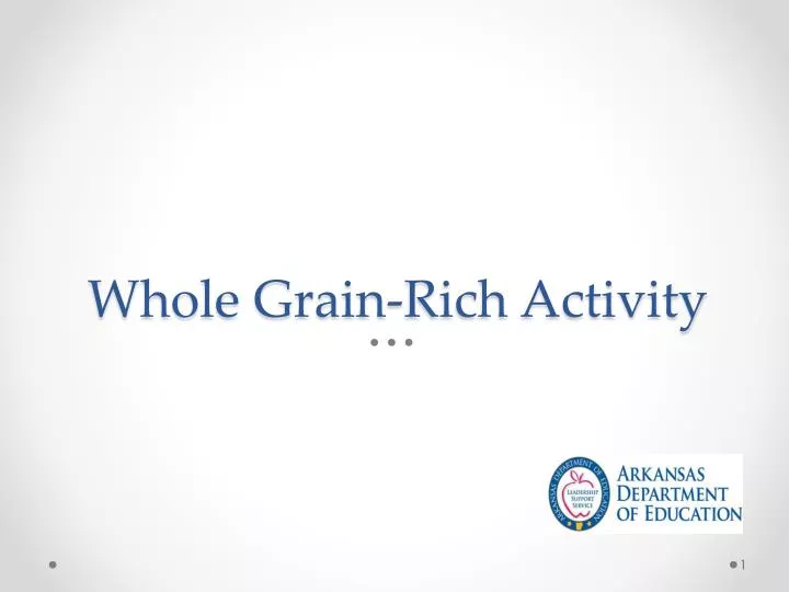 whole grain rich activity