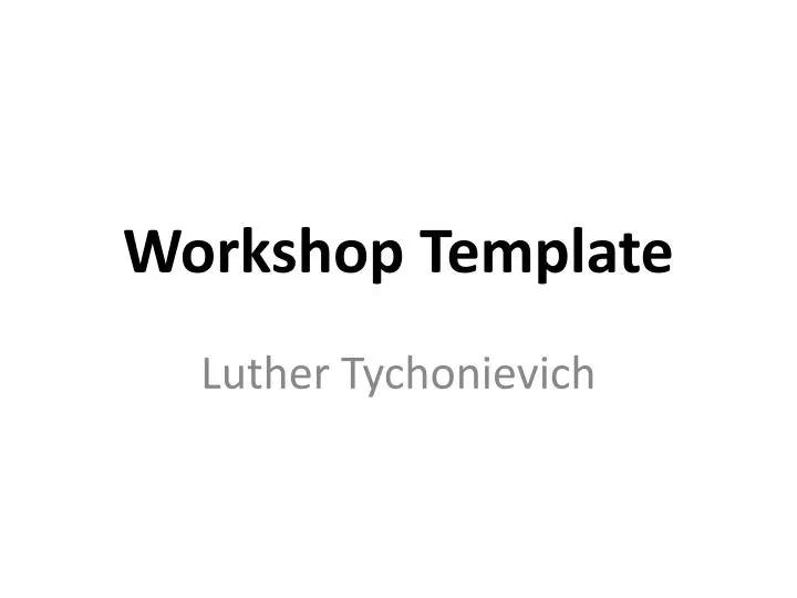 workshop template