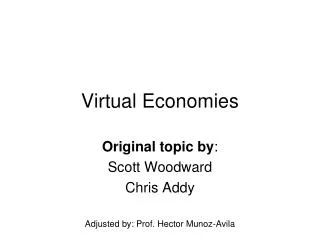 Virtual Economies