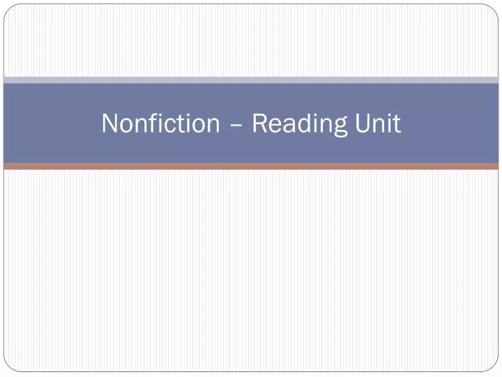 nonfiction reading unit