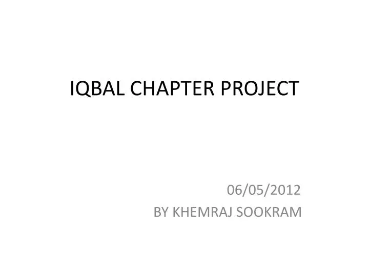 iqbal chapter project