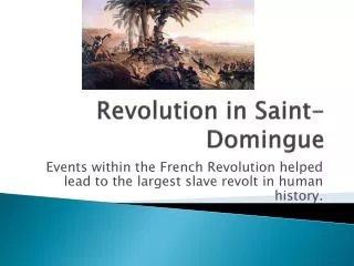 Revolution in Saint- Domingue