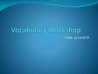 vocabulary workshop