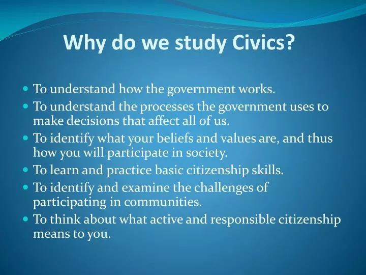 why do we study civics