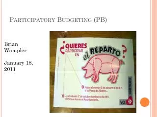Participatory Budgeting (PB)