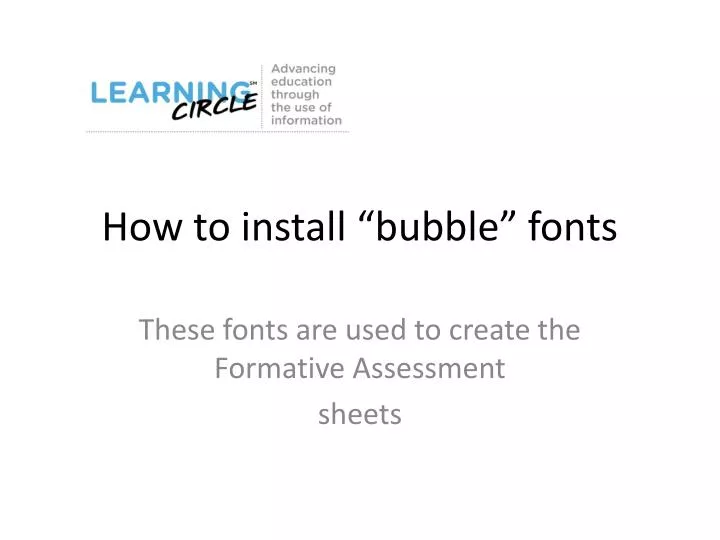 how to install bubble fonts