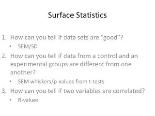 Surface Statistics