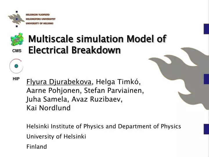 multiscale simulation model of electrical breakdown