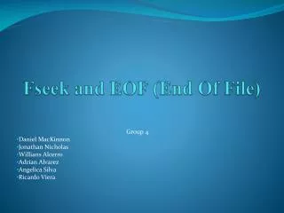 Fseek and EOF (End Of File)