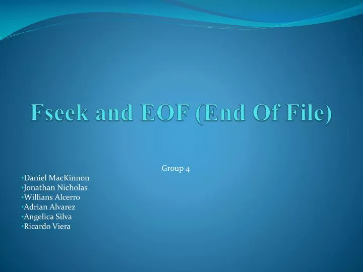 fseek and eof end of file