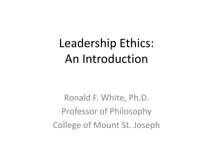 leadership ethics an introduction