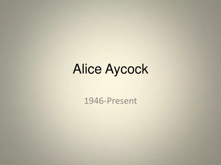 alice aycock