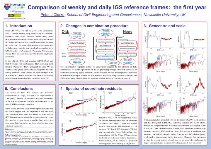 comparison of weekly and daily igs reference frames the first year