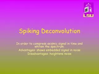 Spiking Deconvolution