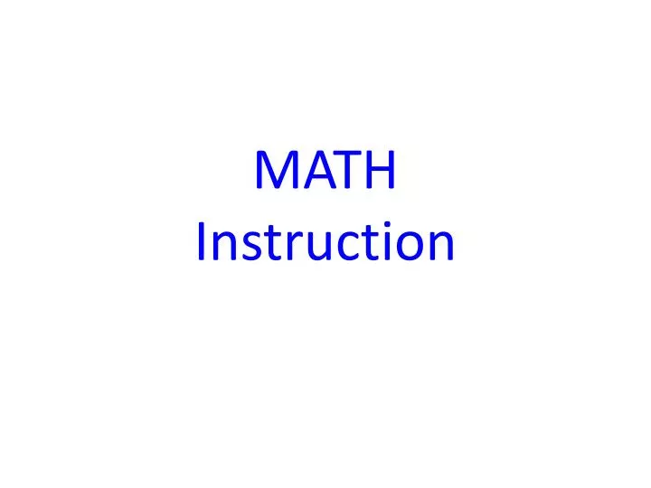 math instruction