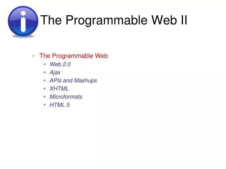 the programmable web ii