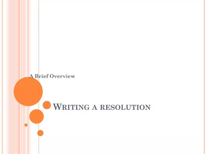writing a resolution