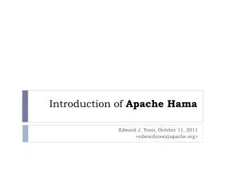 Introduction of Apache Hama