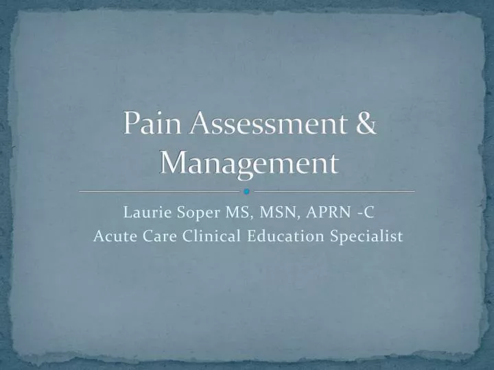 pain assessment management