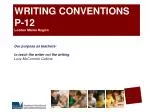 WRITING CONVENTIONS P-12 Loddon Mallee Region