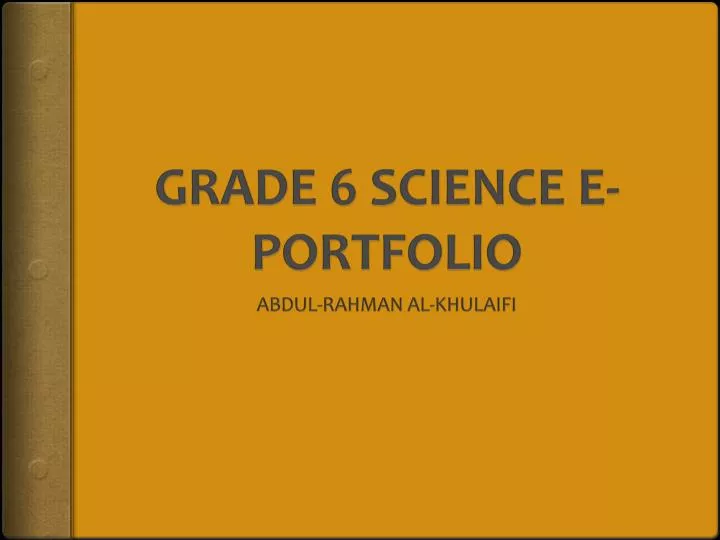 grade 6 science e portfolio