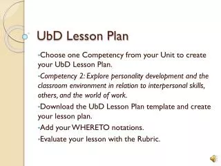 UbD Lesson Plan
