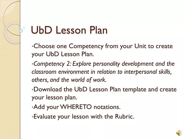 ubd lesson plan