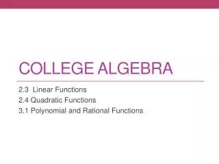 College algebra
