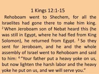 1 Kings 12:1-15