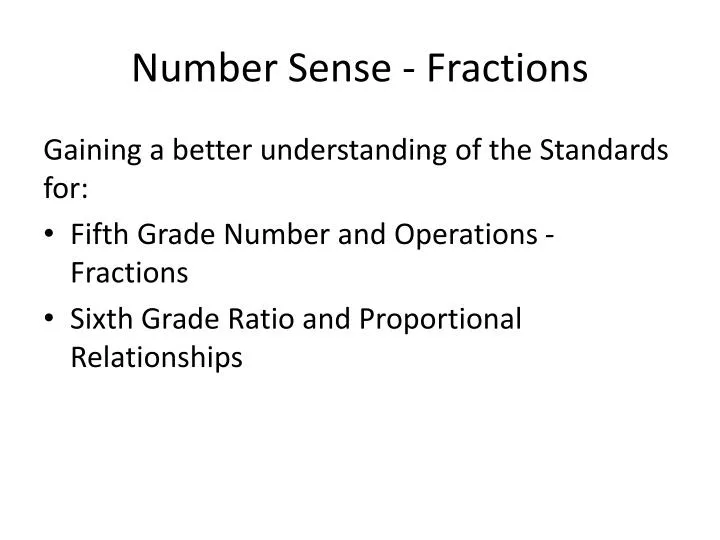 number sense fractions